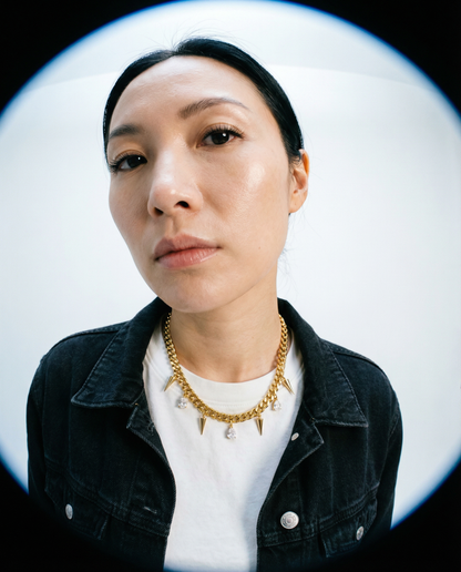 Zara Chunky Stud Chain Necklace - Guld