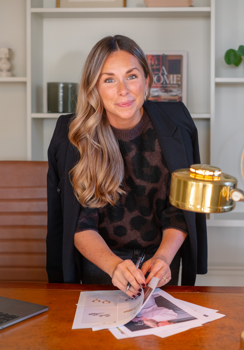 Studio W founder Emelie Wetterwik looking in to the camera while working