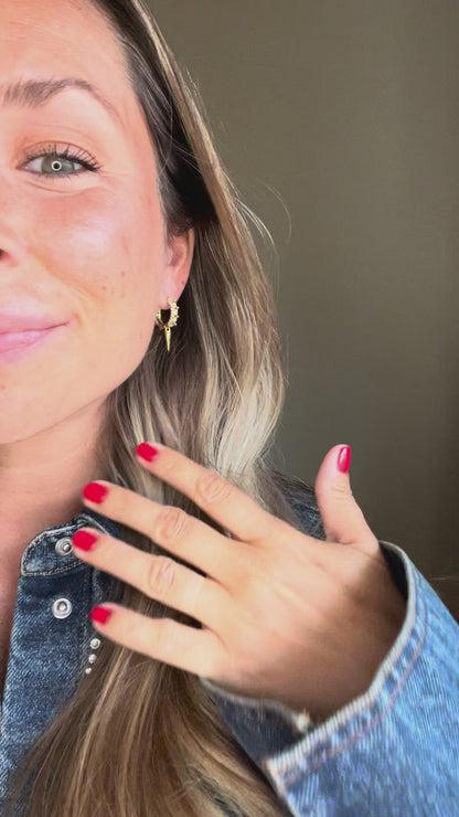 Maria Signature Hoop - Guld vit